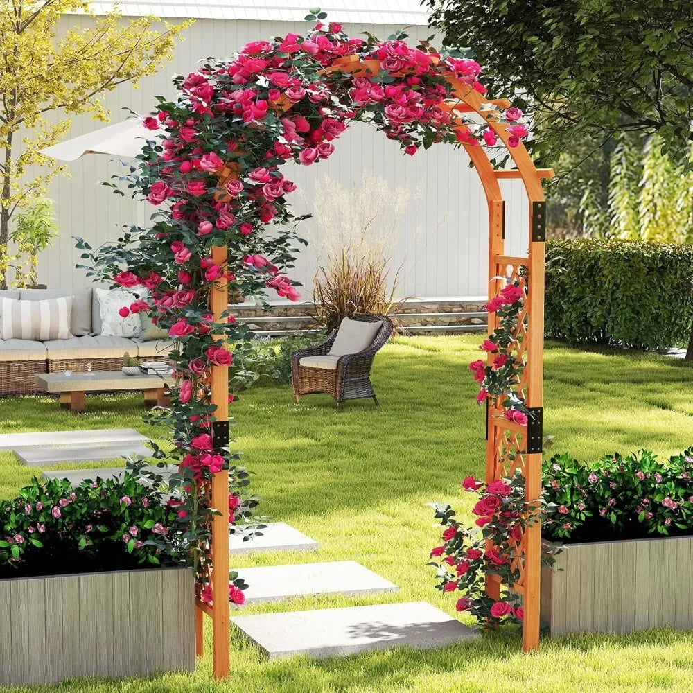 Wooden Garden Arbor Trellis for Climbing Plants Wedding Arch Pergola