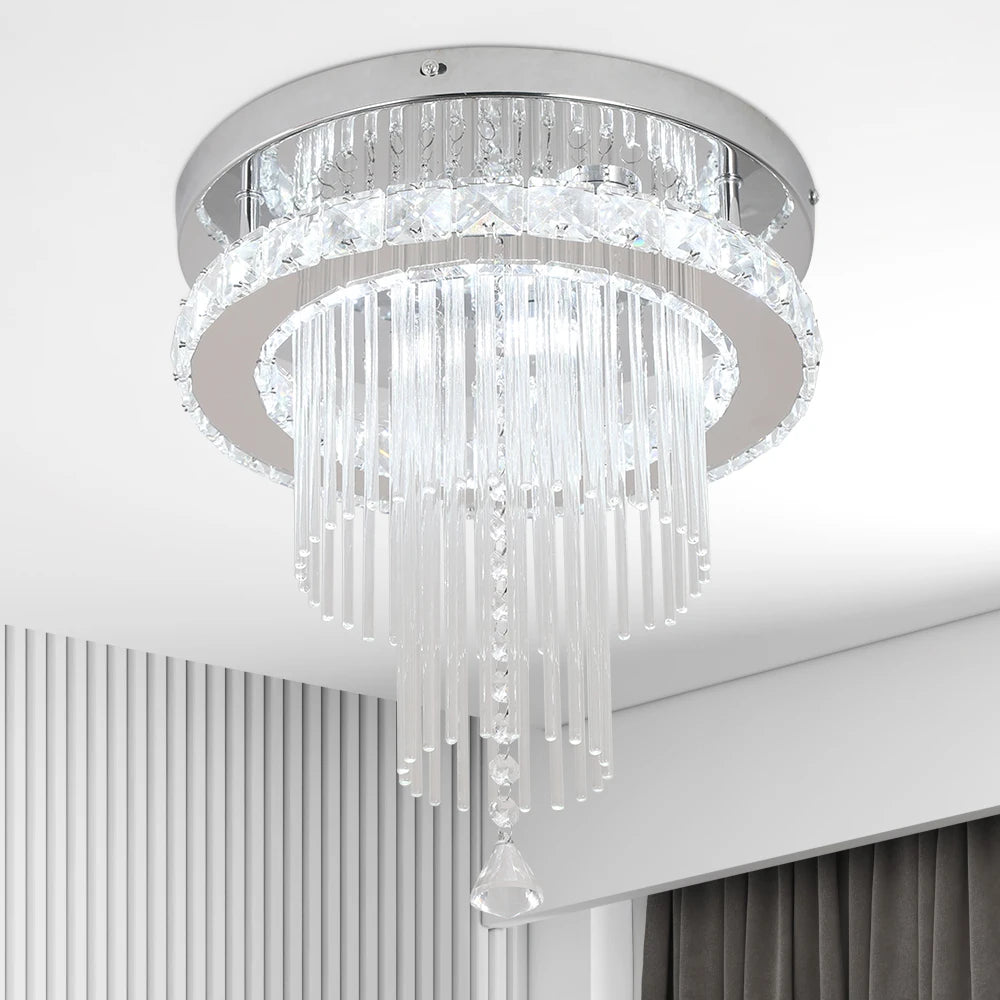 DECKRICO Drop Crystal Pendant Light Chandelier