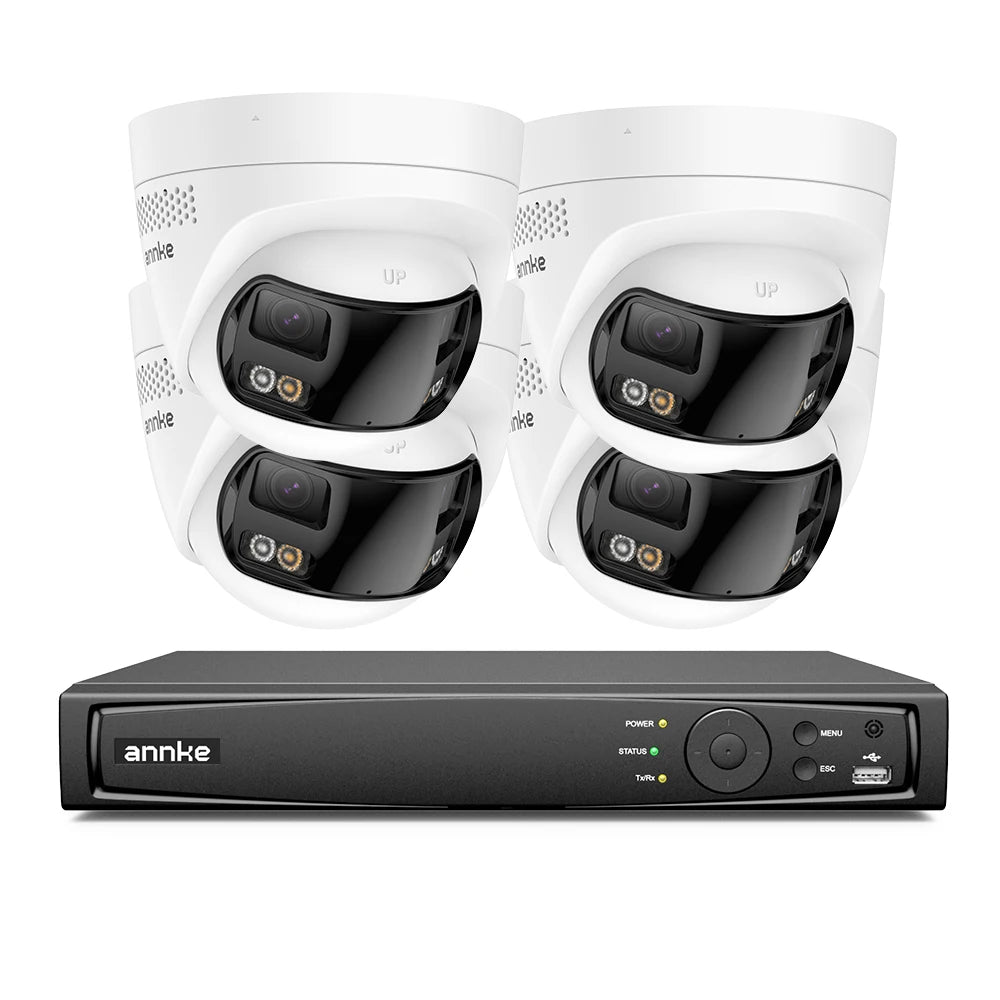 ANNKE 8MP 4K Dual Lens Security Camera Kit With AI Human Detection