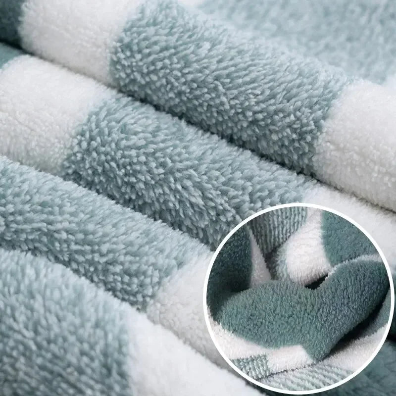 NONECN Striped Towel Set Quick Drying Absorbent Bath Towels