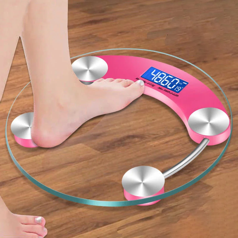 LCD Display Digital Bathroom Scale Round Shape 180kg Capacity