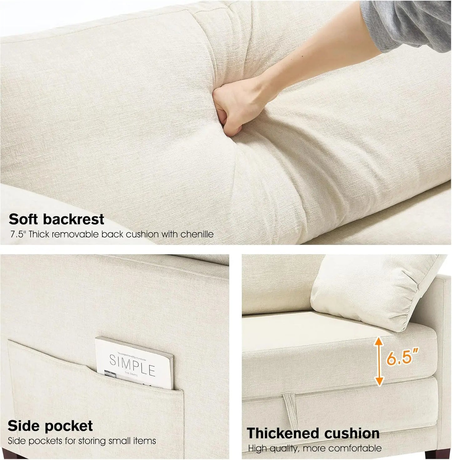 Convertible Loveseat Sofa Bed With Storage For Small Spaces
