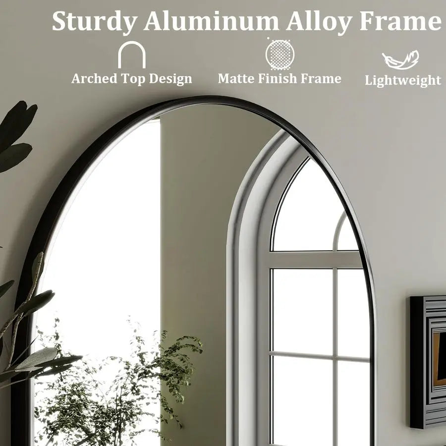 XMSJ Arched Wall Mirror With Metal Frame