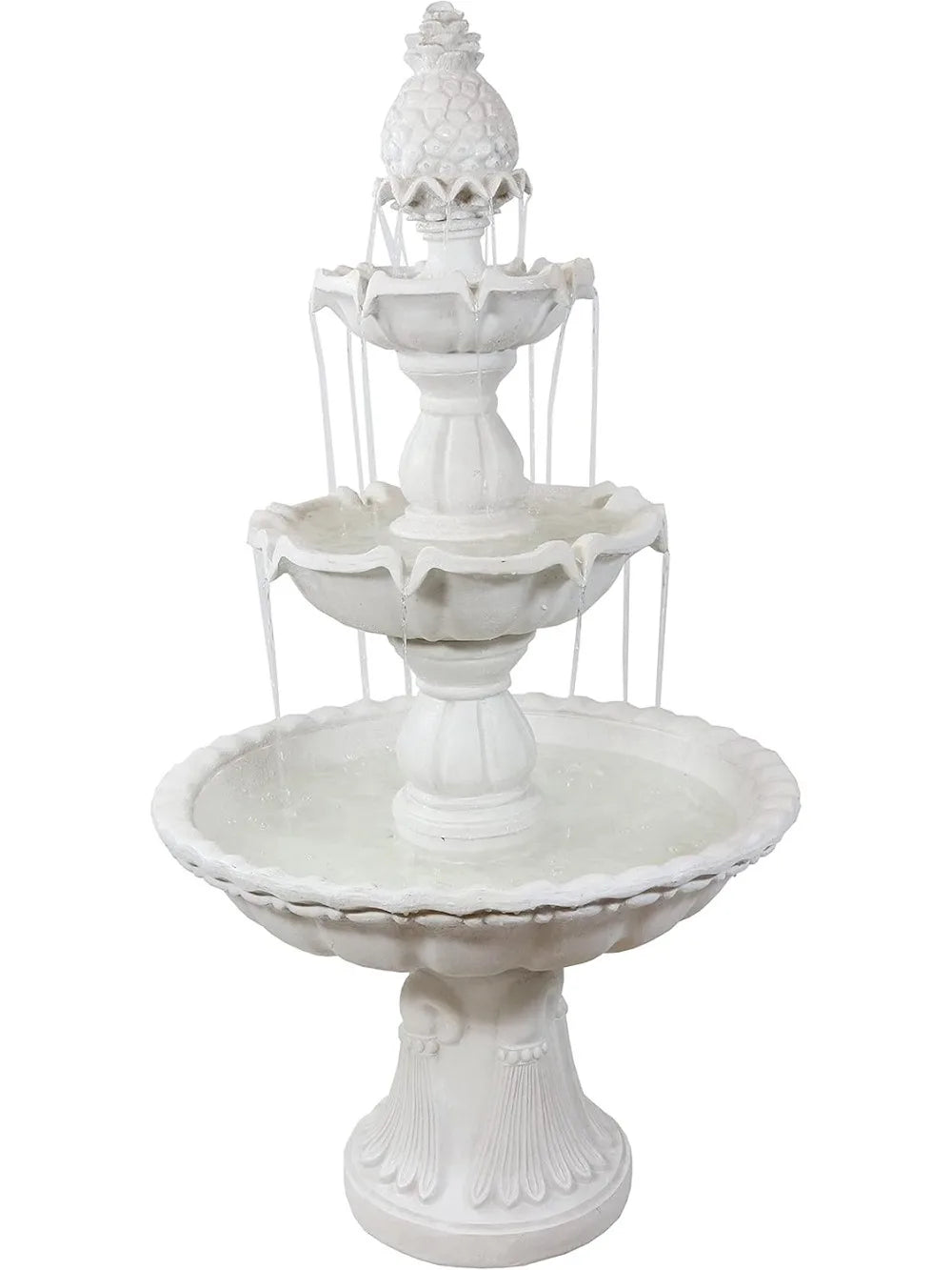 Welcome 3-Tier Water Fountain With Pineapple Topper For Garden