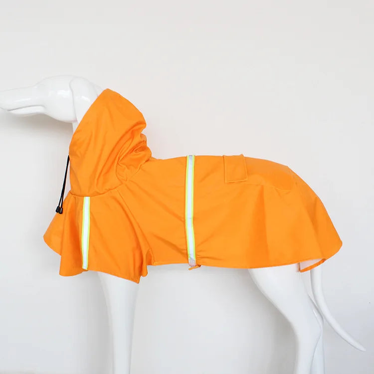 Dog Raincoat Reflective Hooded Waterproof Cloak Style