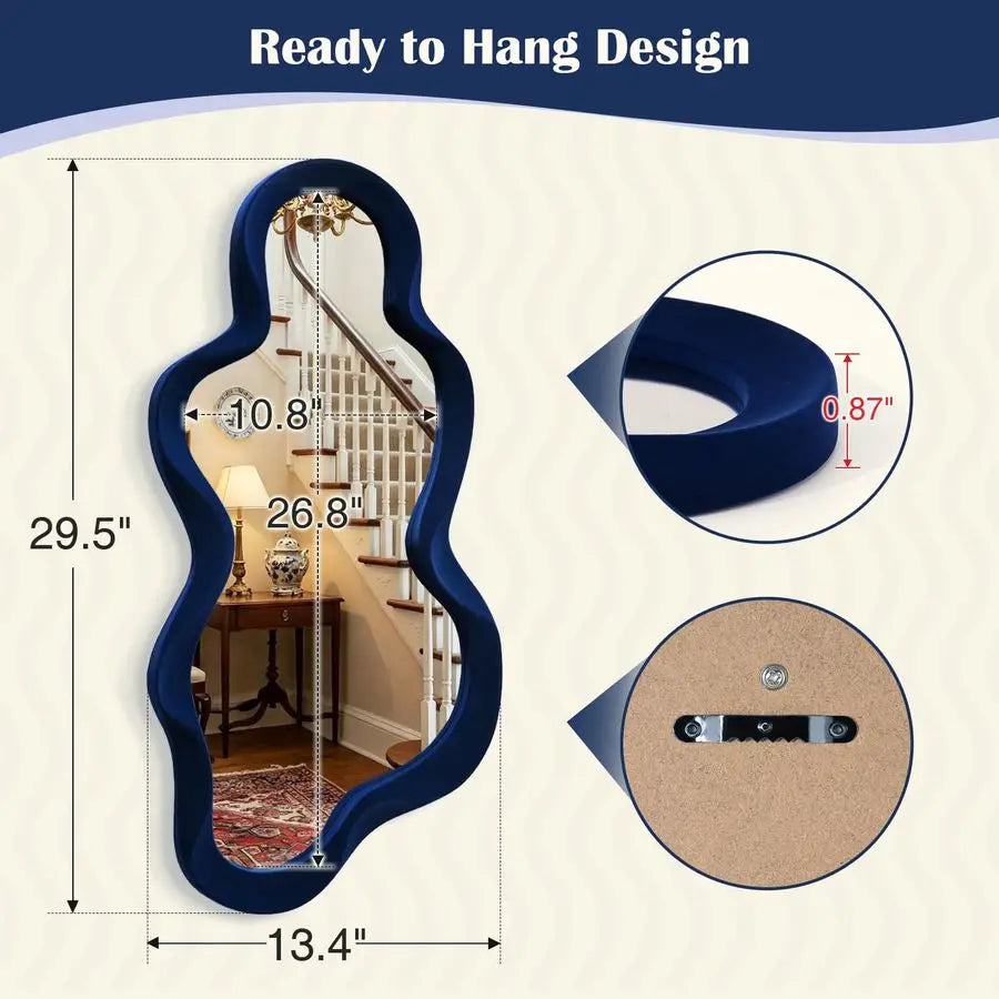 Cloud Shaped Wall Mirror For Bedroom Decor, Cute Hanging Wall Art For Teens