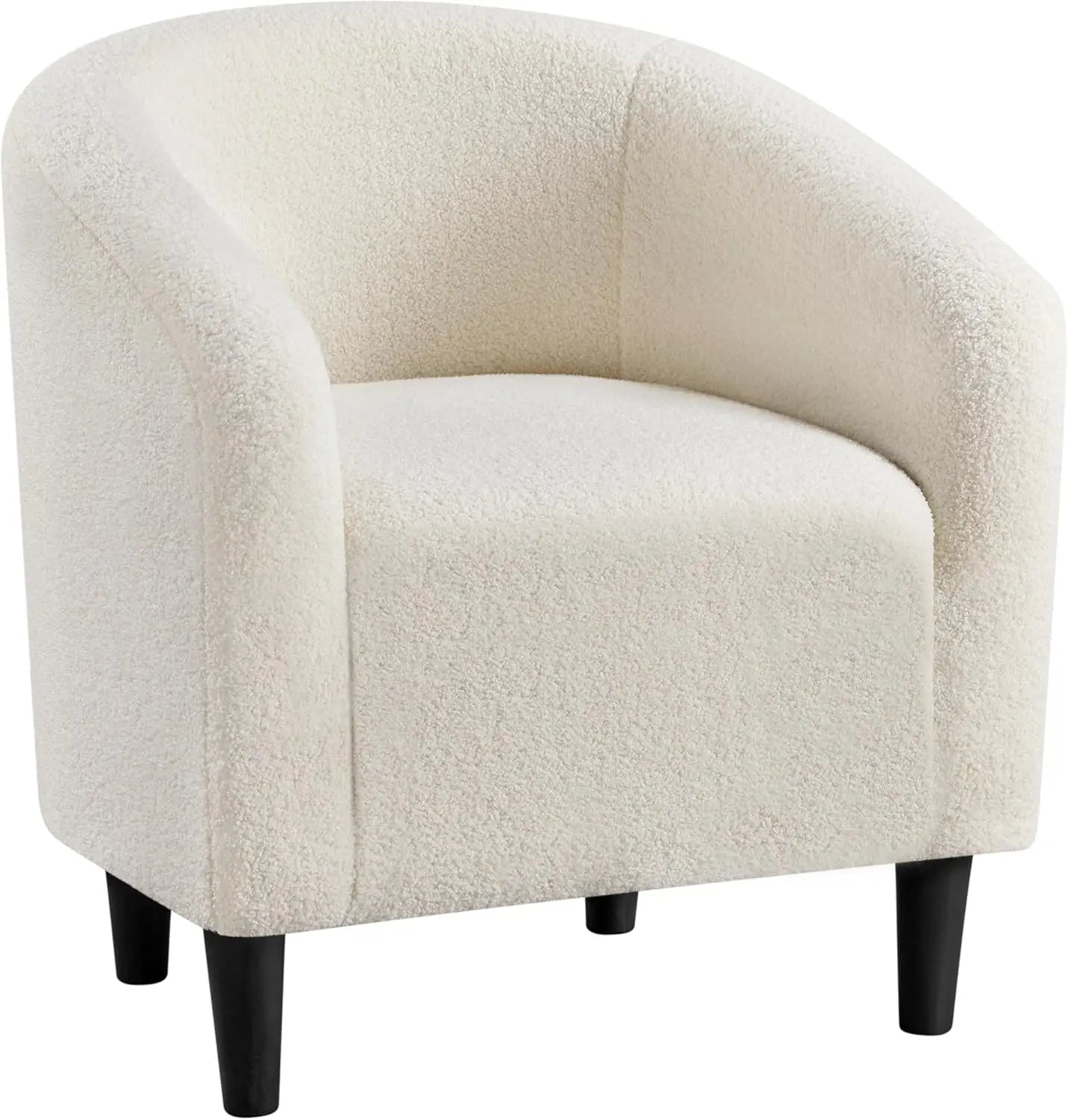Boucle Barrel Chair With Sherpa Padding