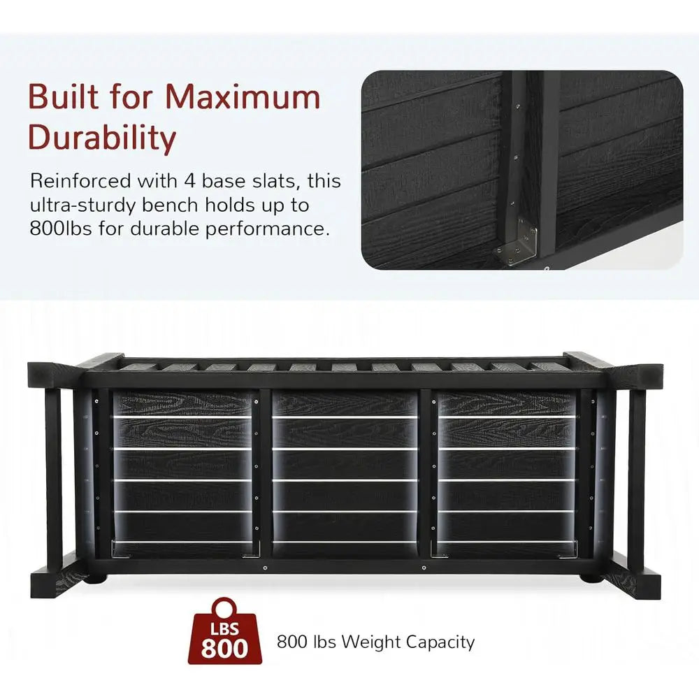 All Weather 2 Seat Patio Bench 800 Lbs Capacity Durable