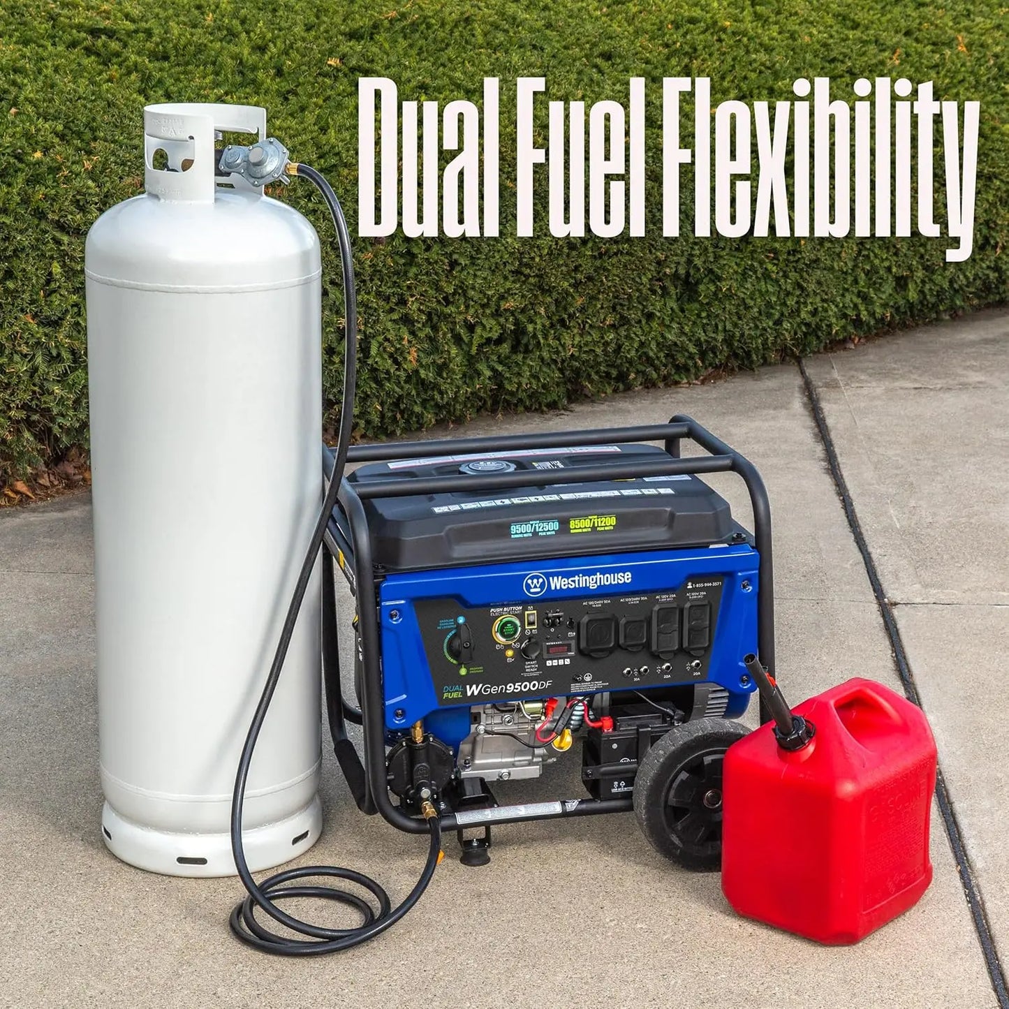 XMSJ 12500W Dual Fuel Portable Backup Generator With Remote Start
