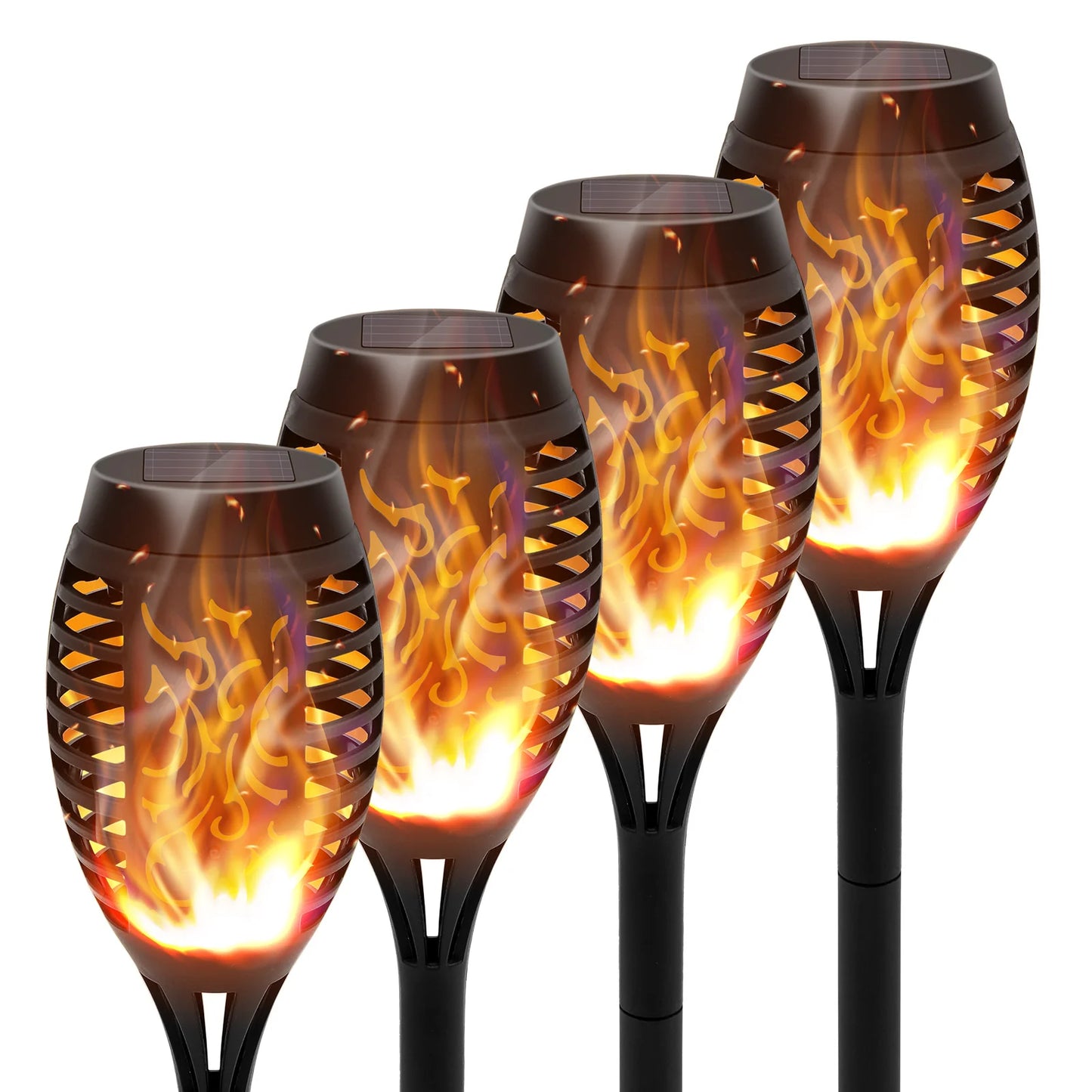 Solar Outdoor LED Torch Lights With Flickering Flame Waterproof