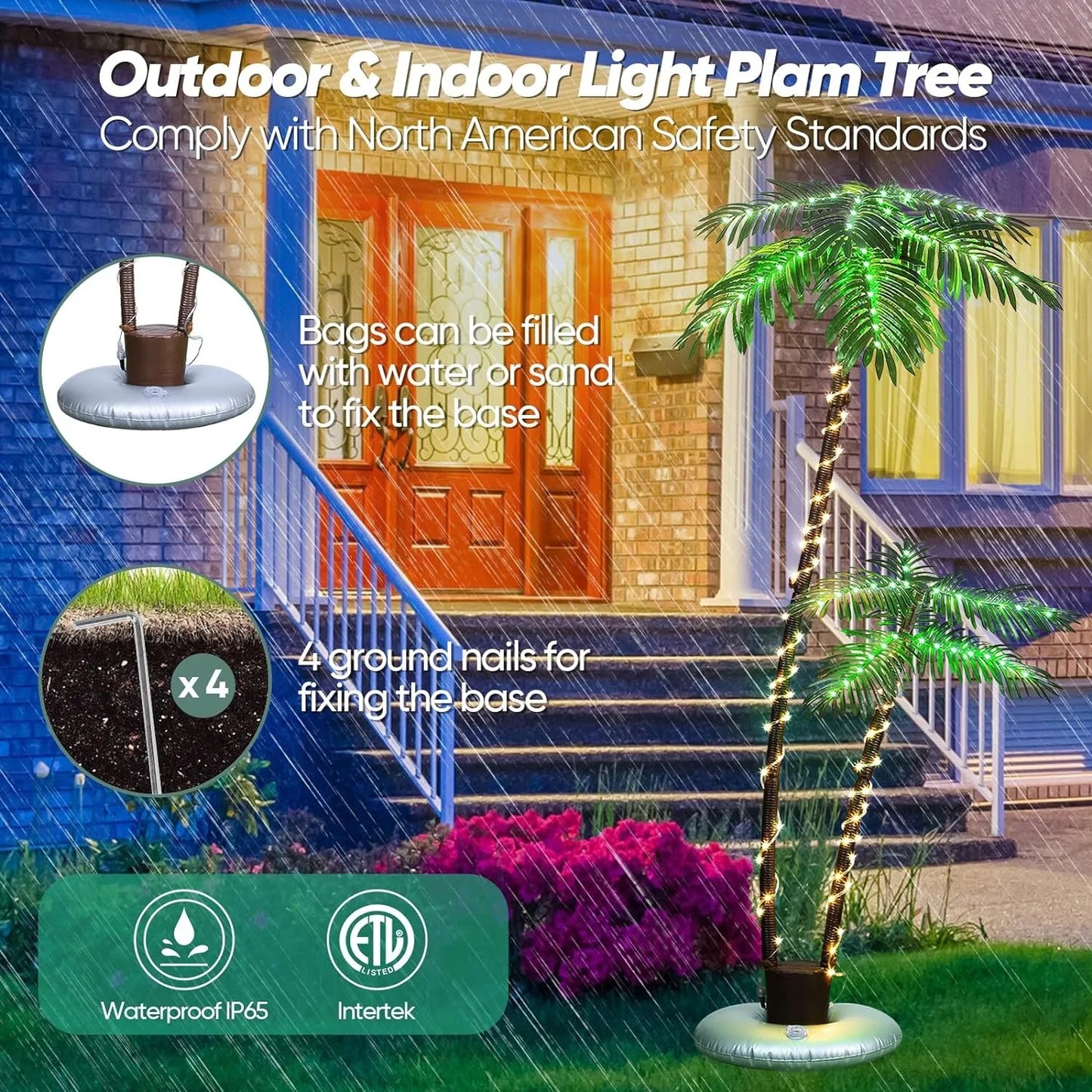 Lighted Palm Tree Solar Garden Decor With LED Lights