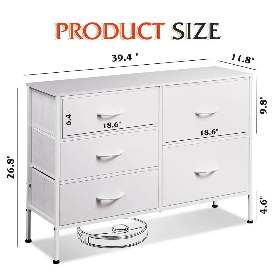 Fabric Dresser With Five Drawers For Bedroom And Closet