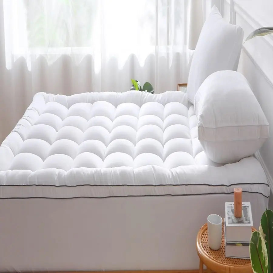 Breathable Quilted Mattress Topper for Comfort and Soft Support