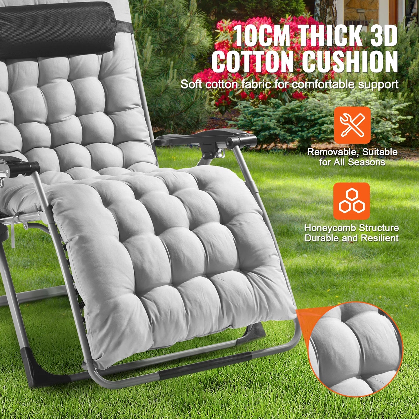 SucceBuy Zero Gravity Chair With Adjustable Recline Footrest Cupholder