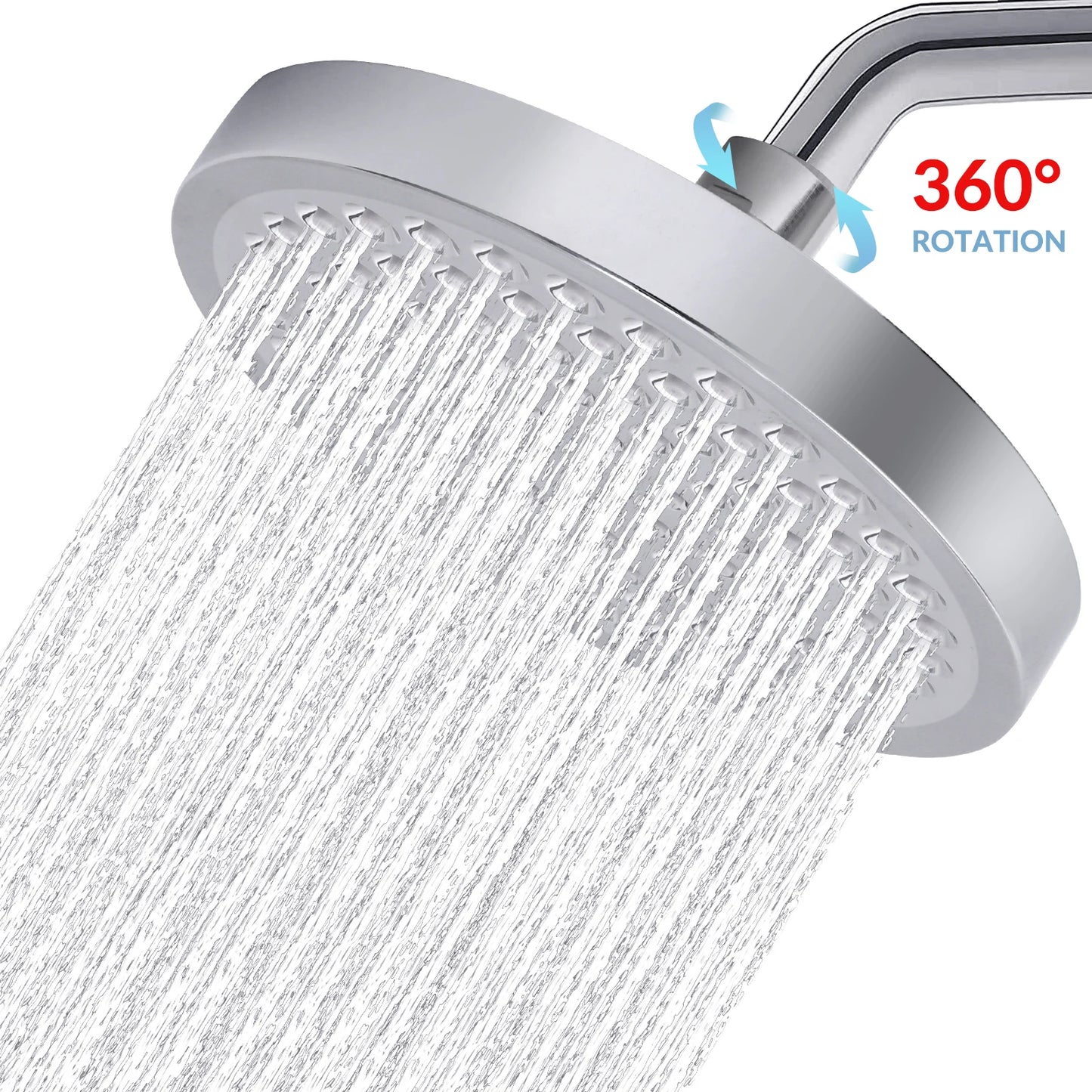 High Pressure Rain Shower Head Stainless Steel Wall Mounted