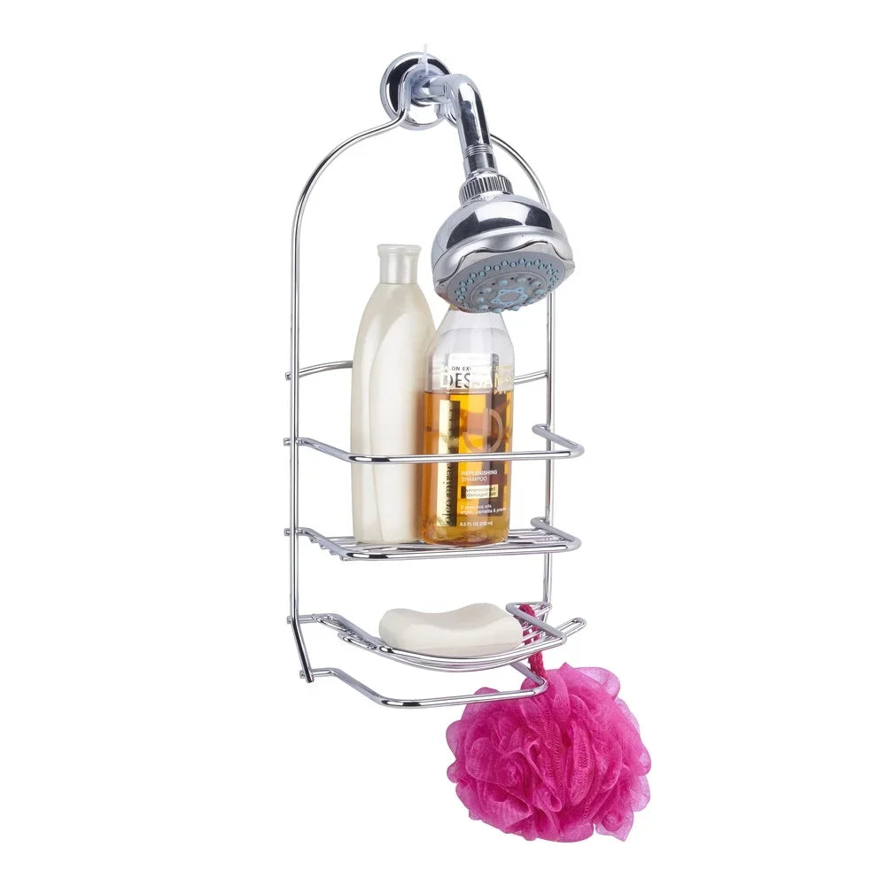 Metal Shower Caddy 3-Tier Storage Organizer With Hooks