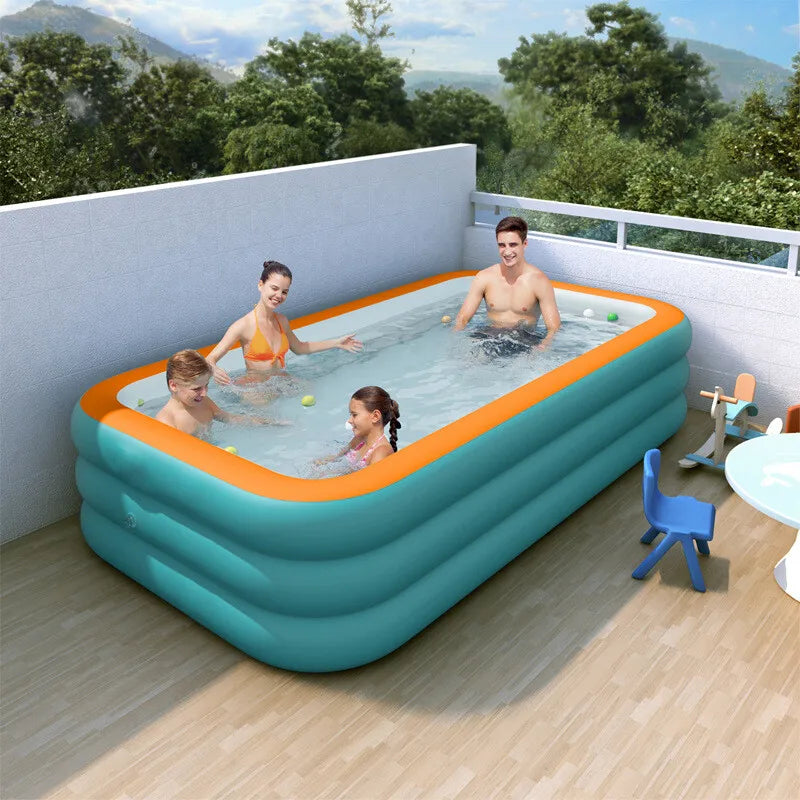 Outdoor Inflatable Family Pool Kids And Adults Heavy Duty PVC