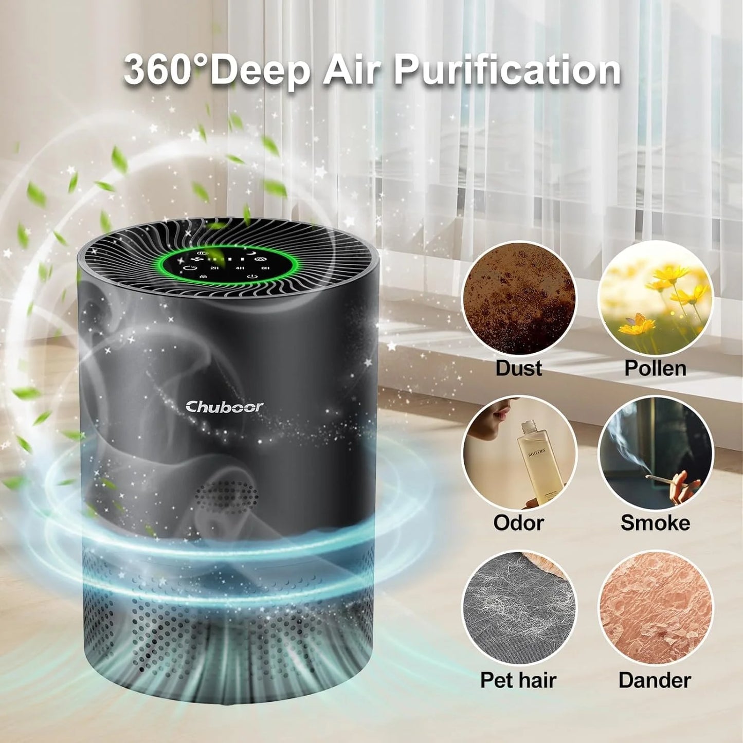 Chuboor H13 True HEPA Air Purifier for Home and Bedroom