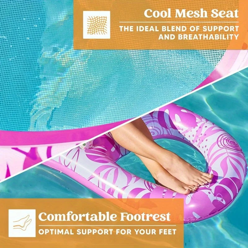 JOYFY Inflatable Adult Pool Floats Lounger Pool Float Lounge Raft Floaties Water Recliner Chair  for Summer Water Party