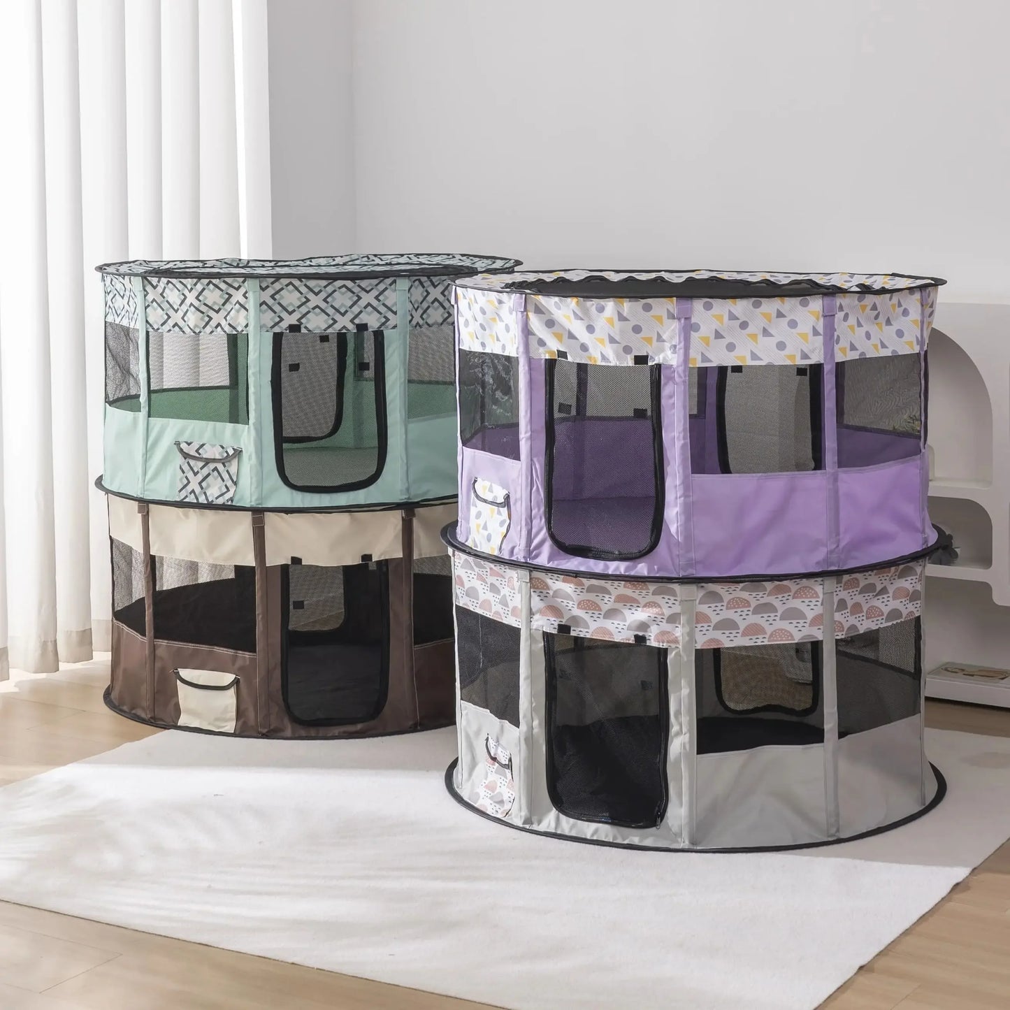 NONECN Foldable Mesh Ventilated Circular Cat Nest For Indoor Outdoor Use